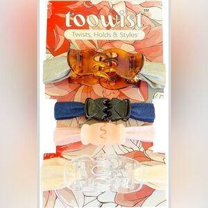 New 2 in 1 Hair Tie and Claw Clip Ponytail Heatless Waves Secure Hold No damage